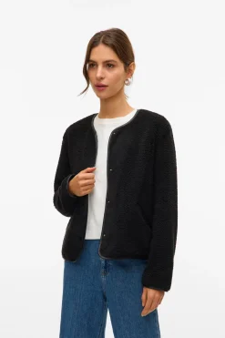 Vero Moda Chaqueta corta borrego Negro Outlet