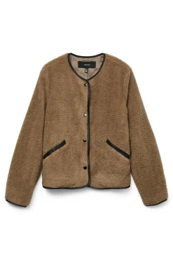 Vero Moda Chaqueta corta borrego Marr&oacute;n Hot