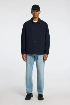 Selected Chaqueta corta con cuello confeccionada con materiales reciclados Azul marino New