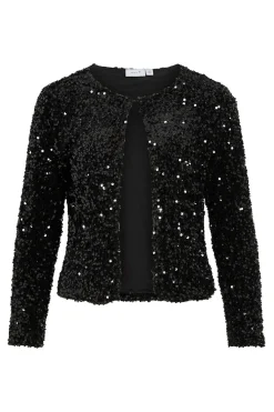 Vila Chaqueta corta con lentejuelas Negro New