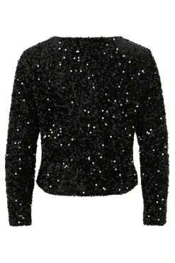 Vila Chaqueta corta con lentejuelas Negro New