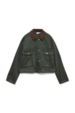 Vero Moda Chaqueta corta cuello contraste Verde Sale