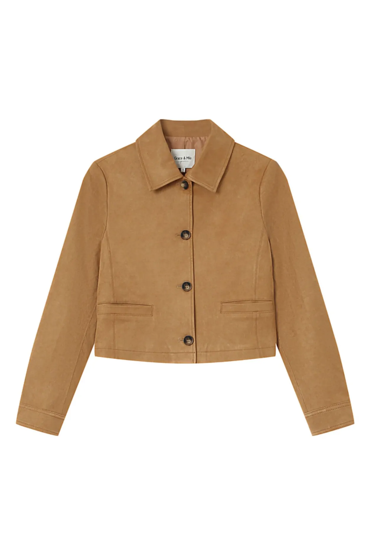 Grace & Mila Chaqueta corta de ante sintético Beige Best