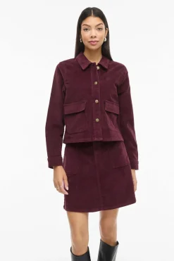 Vila Chaqueta corta de pana Morado Outlet