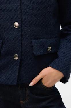 Vero Moda Chaqueta corta de Tweed Azul marino Hot