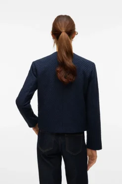 Vero Moda Chaqueta corta de Tweed Azul marino Hot