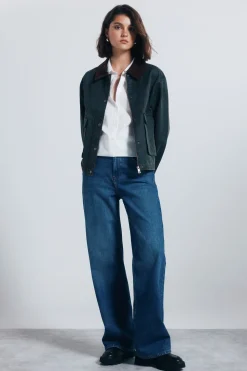 Springfield Chaqueta corta encerada kaki