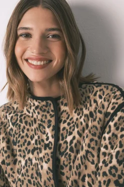 Women'secret Chaqueta corta reversible animal print marfil Sale