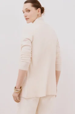 Cortefiel Chaqueta cuello chal Marfil