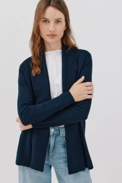 Cortefiel Chaqueta cuello chal Azul marino Sale