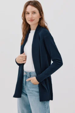 Cortefiel Chaqueta cuello chal Azul marino Sale