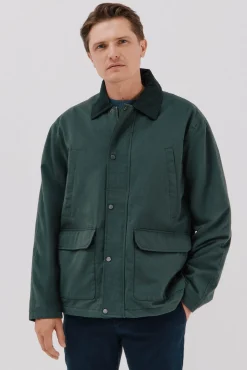 Cortefiel Chaqueta cuello combinado Verde oscuro