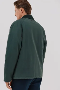 Cortefiel Chaqueta cuello combinado Verde oscuro