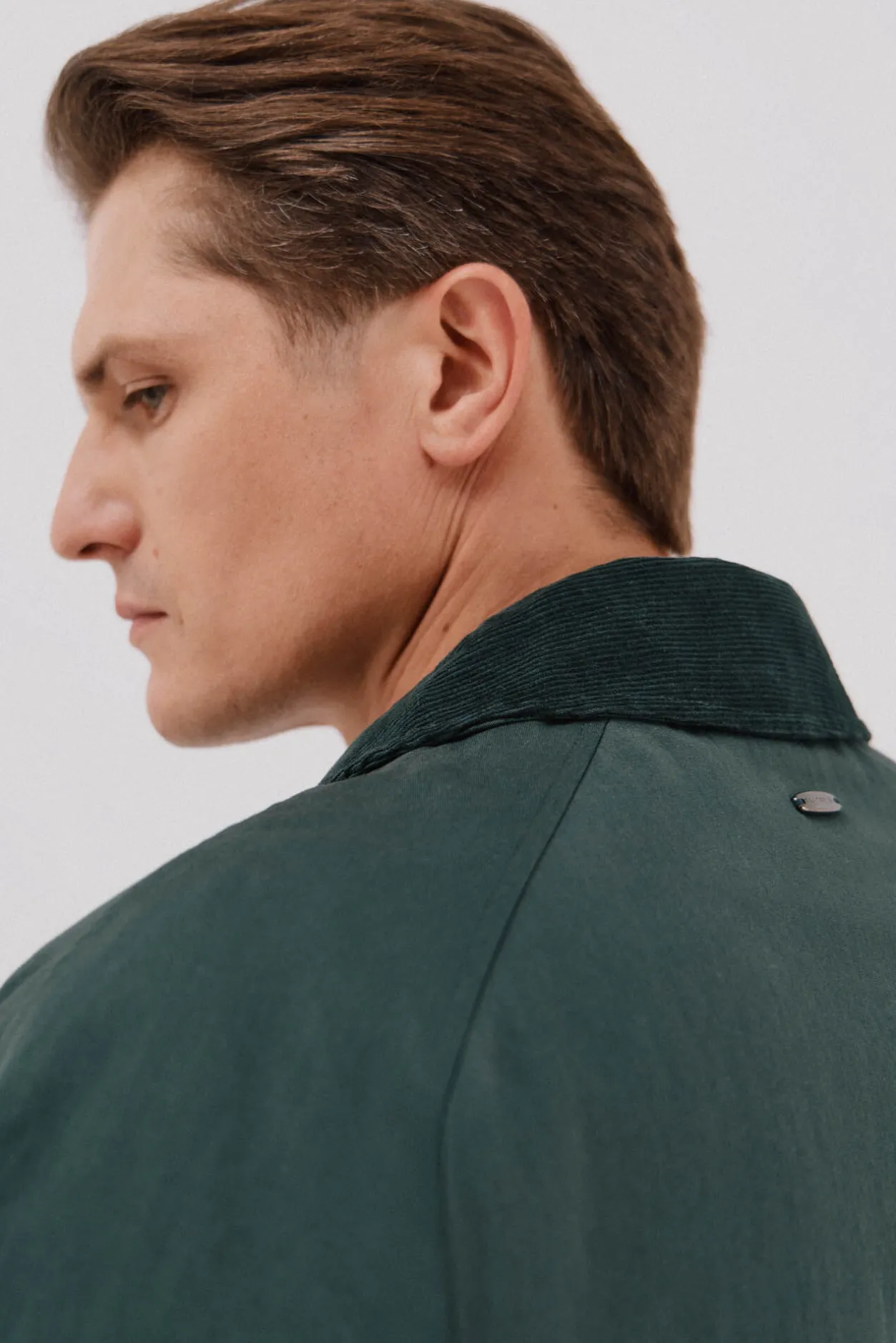 Cortefiel Chaqueta cuello combinado Verde oscuro