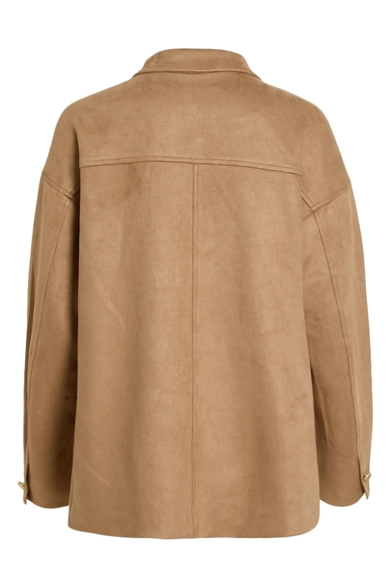 Vila Chaqueta de antelina abotonada Camel Sale