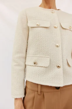 Cortefiel Chaqueta de estrucura Marfil Sale