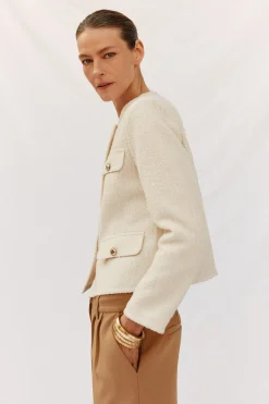 Cortefiel Chaqueta de estrucura Marfil Sale