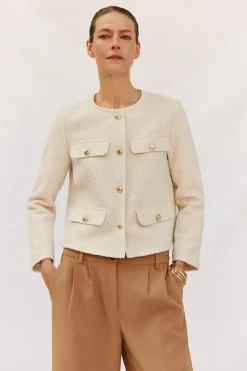 Cortefiel Chaqueta de estrucura Marfil Sale