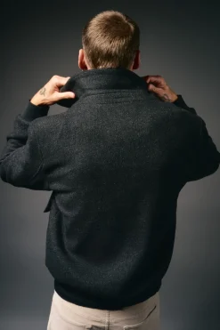 OOTO Chaqueta de lana borrego Gris oscuro Discount