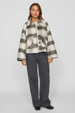 Vila Chaqueta de paño abotonada Gris Best