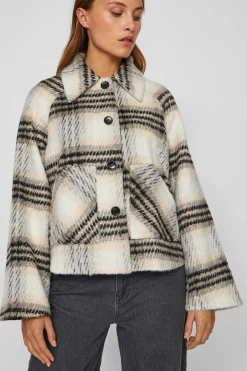 Vila Chaqueta de paño abotonada Gris Best