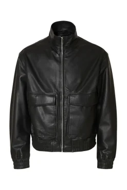 Selected Chaqueta de piel 100% piel de cordero. Negro Clearance