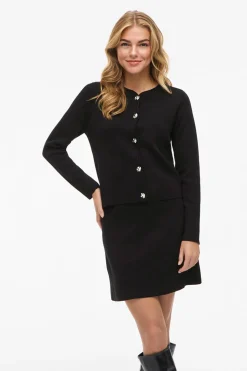 Vila Chaqueta de punto abotonado con viscosa Negro Outlet