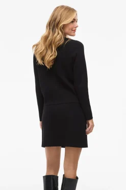 Vila Chaqueta de punto abotonado con viscosa Negro Outlet