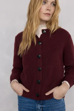 Pedro del Hierro Chaqueta de punto con detalles de ochos Burdeos Outlet