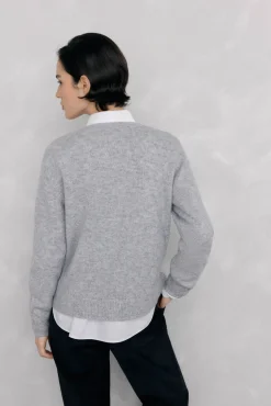 Pedro del Hierro Chaqueta de punto con detalles de ochos Gris Discount