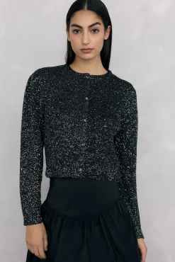 Pedro del Hierro Chaqueta de punto lentejuelas Negro Sale