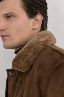 Pedro del Hierro Chaqueta doble faz borrego Marr&oacute;n Outlet