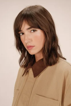 Grace & Mila Chaqueta en sarga de algodón Beige Clearance