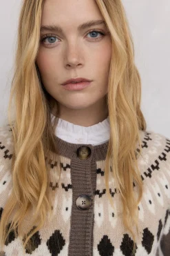 Pedro del Hierro Chaqueta jacquard greca Marr&oacute;n Best