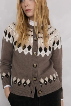 Pedro del Hierro Chaqueta jacquard greca Marr&oacute;n Best