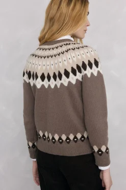 Pedro del Hierro Chaqueta jacquard greca Marr&oacute;n Best