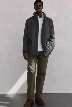 Pedro del Hierro Chaqueta lana bolsillos Gris Online