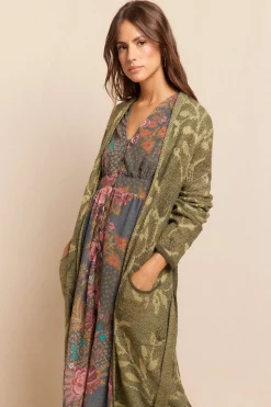 Slowlove Chaqueta larga jacquard Verde Online