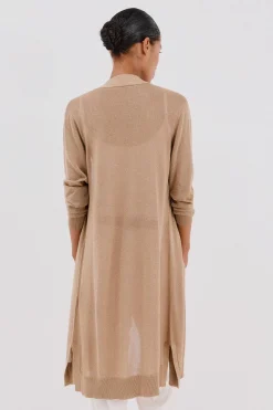 Cortefiel Chaqueta larga lurex Dorado Best