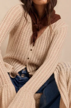 Slowlove Chaqueta larga punto Marfil Clearance