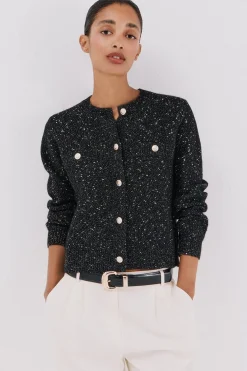 Cortefiel Chaqueta lúrex botones Negro New