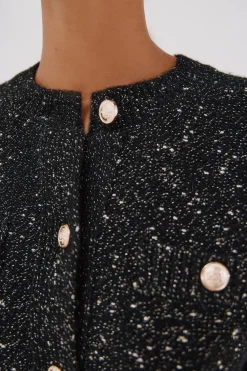 Cortefiel Chaqueta lúrex botones Negro New