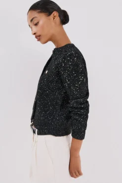 Cortefiel Chaqueta lúrex botones Negro New