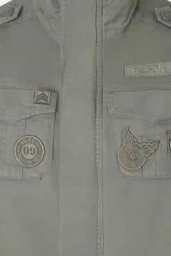 Silbon Chaqueta militar parches dye Verde