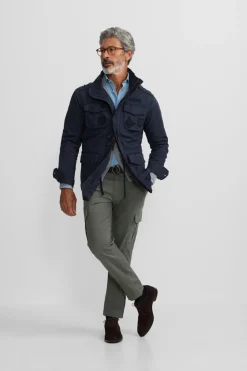 Silbon Chaqueta militar parches dye Azul marino Hot