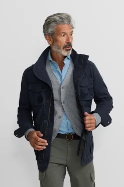 Silbon Chaqueta militar parches dye Azul marino Hot