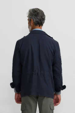 Silbon Chaqueta militar parches dye Azul marino Hot