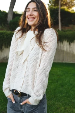 Cortefiel Chaqueta pañuelo punto Marfil Discount