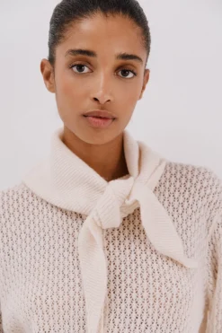 Cortefiel Chaqueta pañuelo punto Marfil Discount