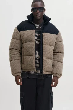 Jack & Jones Chaqueta puffer teddy marr&oacute;n Best
